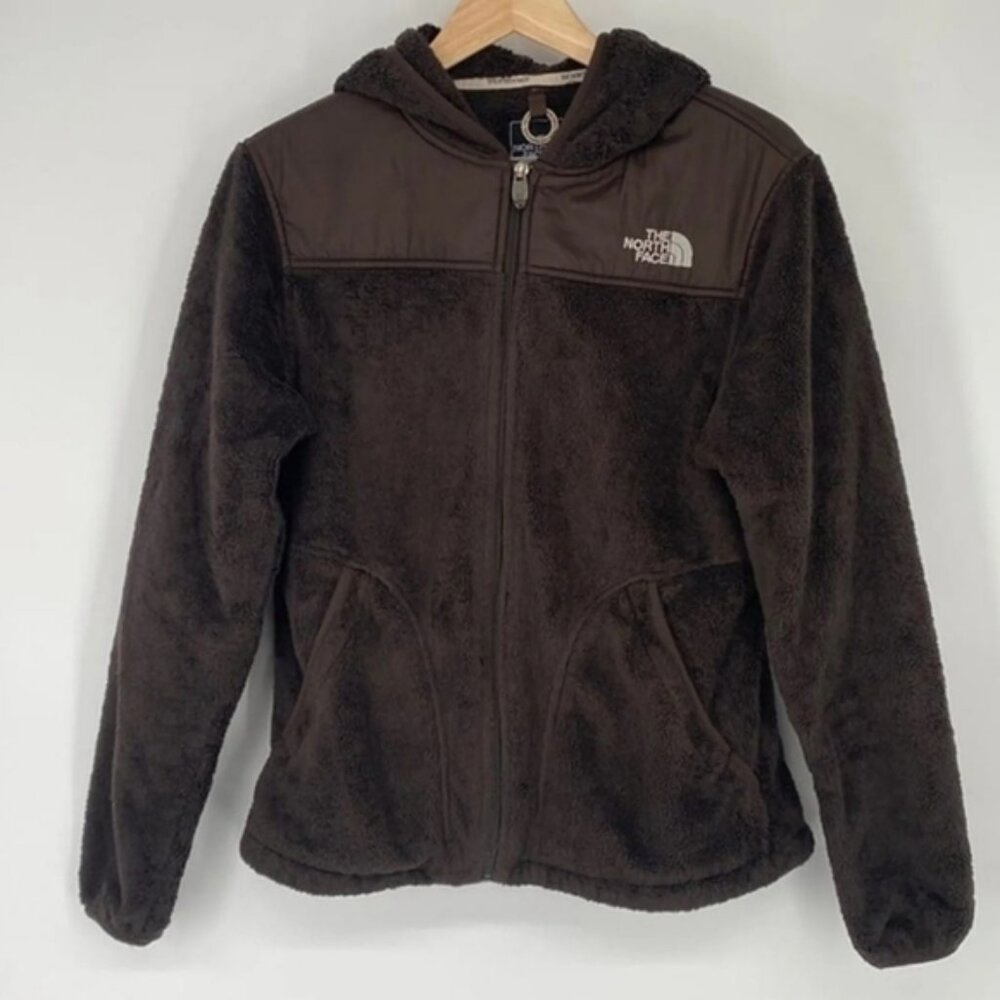 The North Face Fleece Brown Long-Sleeve Full-Zip Hooded Jacket Women's Small - Picture 4 of 12
